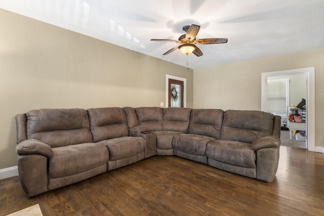 526 S Mccanse St, Mount Vernon, MO 65712 - living area featuring wood finished floors and a ceiling fan