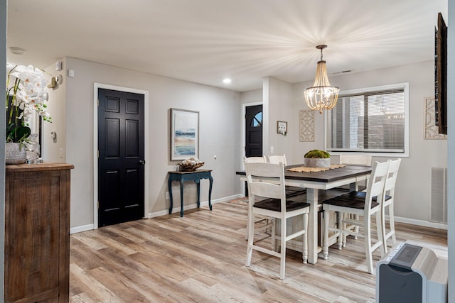 348 Sunset Cv Unit 413, Branson, MO 65616 - dining room featuring a chandelier, light wood-type flooring, and recessed lighting