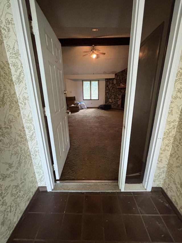 1334 E Nora St, Springfield, MO 65803 - hallway featuring wallpapered walls and baseboards