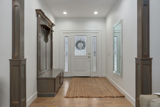 4113 S Farm Rd Unit 223, Rogersville, MO 65742 - mudroom featuring light wood-type flooring and recessed lighting
