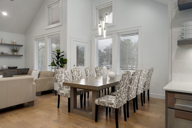 4113 S Farm Rd Unit 223, Rogersville, MO 65742 - dining room featuring high vaulted ceiling, light wood finished floors, healthy amount of natural light, and recessed lighting