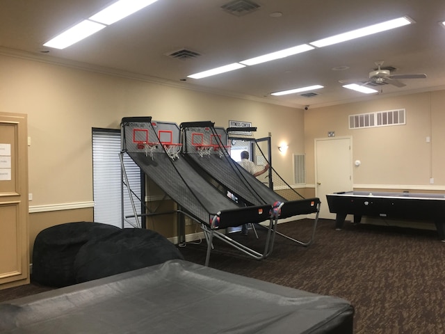 17 Fall Creek Trl Unit 4, Branson, MO 65616 - miscellaneous room featuring crown molding, ceiling fan, and carpet