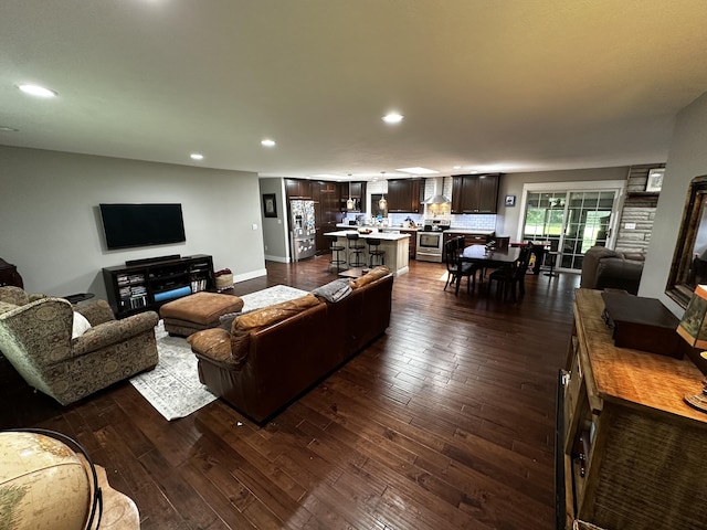 1179 N Pine St, Marshfield, MO 65706 - living room featuring recessed lighting and dark wood-style floors