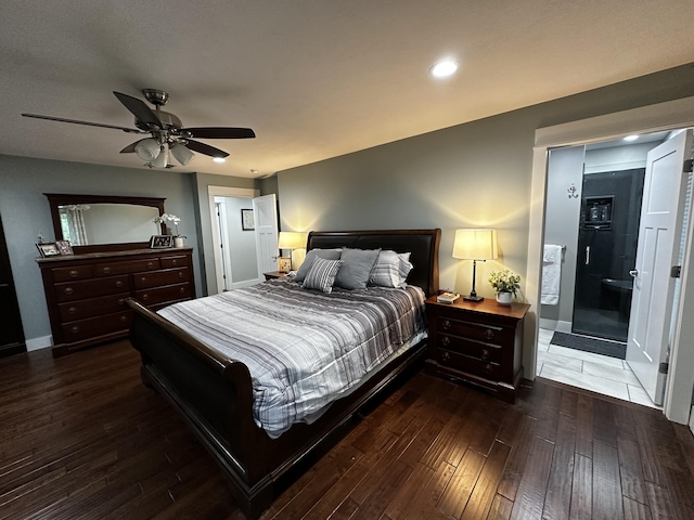 1179 N Pine St, Marshfield, MO 65706 - bedroom with hardwood / wood-style floors, ceiling fan, and recessed lighting