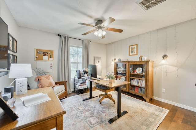 1251 S Rosemoor Dr, Nixa, MO 65714 - office space with a ceiling fan and wood finished floors
