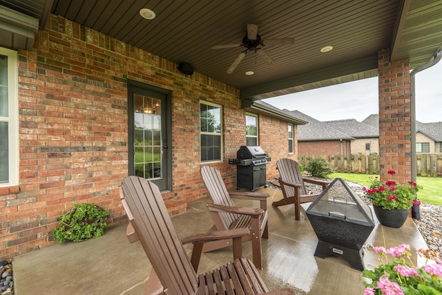1251 S Rosemoor Dr, Nixa, MO 65714 - view of patio featuring grilling area and a ceiling fan