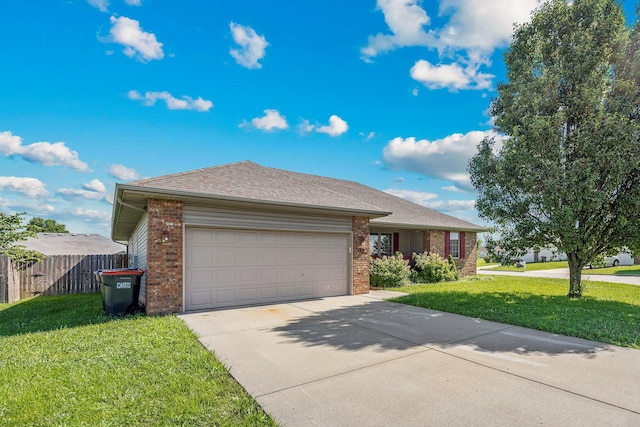 701 Lexington Cir, Clever, MO 65631 - ranch-style house with brick siding, driveway, an attached garage, and a shingled roof