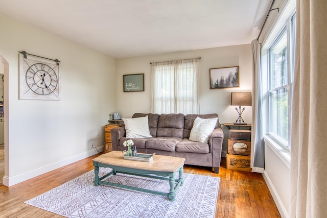 135 Roark Ave, Branson, MO 65616 - living area with plenty of natural light, wood finished floors, and arched walkways