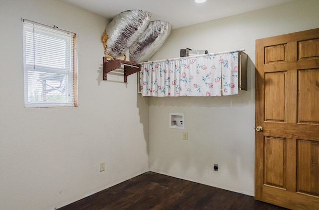 22783 Lawrence Unit 1210, Aurora, MO 65605 - laundry area with dark wood-type flooring, washer hookup, and electric dryer hookup