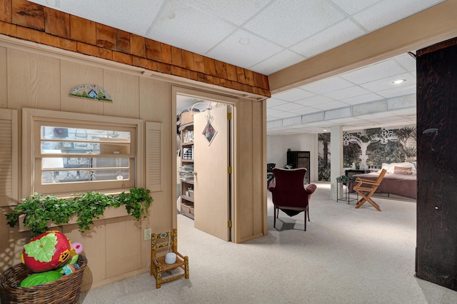 667 S Broadview Dr, Springfield, MO 65809 - hallway with a drop ceiling and carpet floors