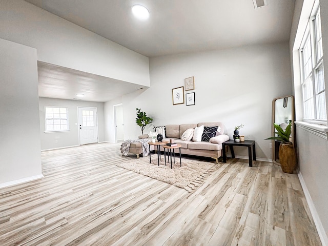 905 NW Blvd, Neosho, MO 64850 - living area with light wood-type flooring and vaulted ceiling