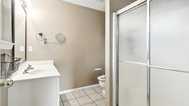 205 W Hunter Dr, Nixa, MO 65714 - full bathroom featuring a stall shower, vanity, and tile patterned floors