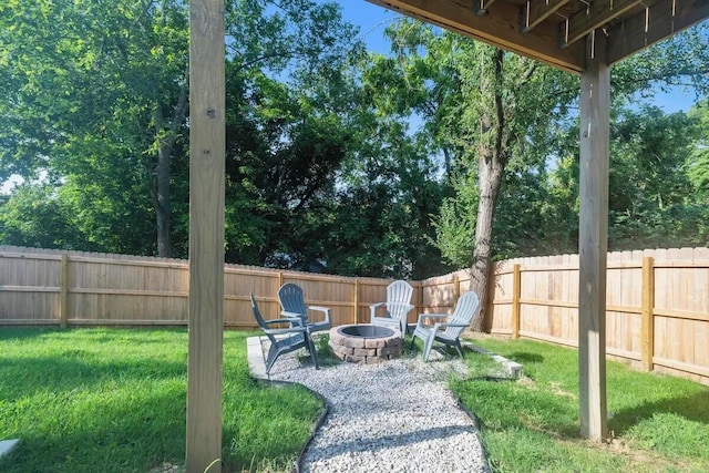 302 W College St, Branson, MO 65616 - fenced backyard featuring a fire pit