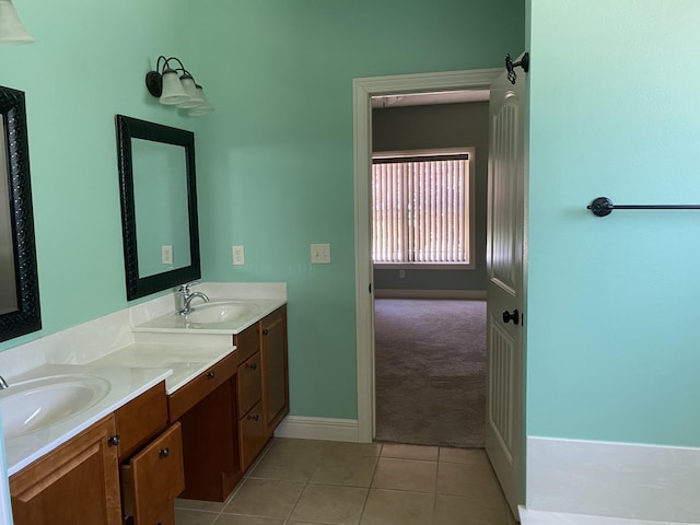 2114 E Finch St, Ozark, MO 65721 - full bathroom with tile patterned floors and double vanity