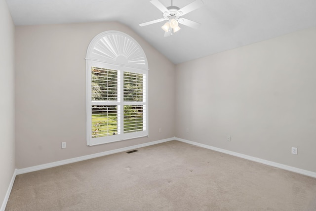 169 Tanner Rd, Branson, MO 65616 - empty room with light carpet, vaulted ceiling, and a ceiling fan