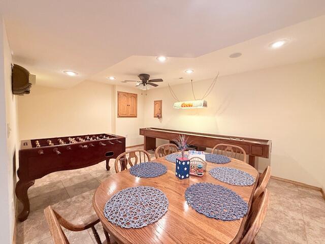 3086 S Suburban Ave, Springfield, MO 65807 - tiled dining room featuring recessed lighting and a ceiling fan