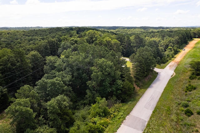 aerial view of a heavily wooded area