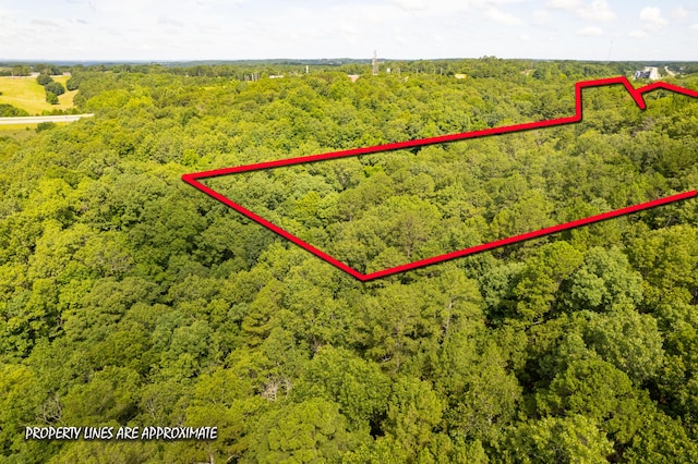 aerial view of property's location with property parcel outlined