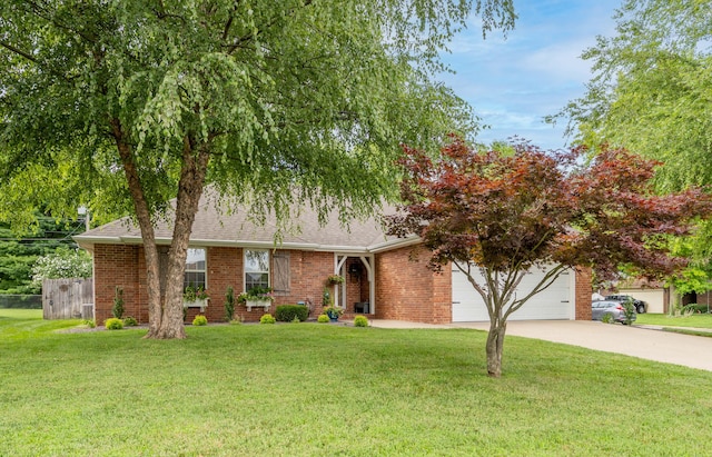 1021 W Whiteside St, Springfield, MO 65807 - view of front of home with brick siding, concrete driveway, a garage, and roof with shingles