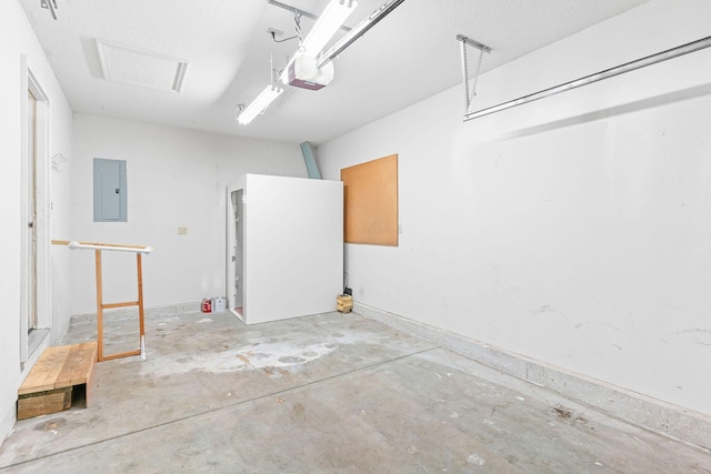 502 Sunrise St, Strafford, MO 65757 - garage featuring electric panel and a garage door opener