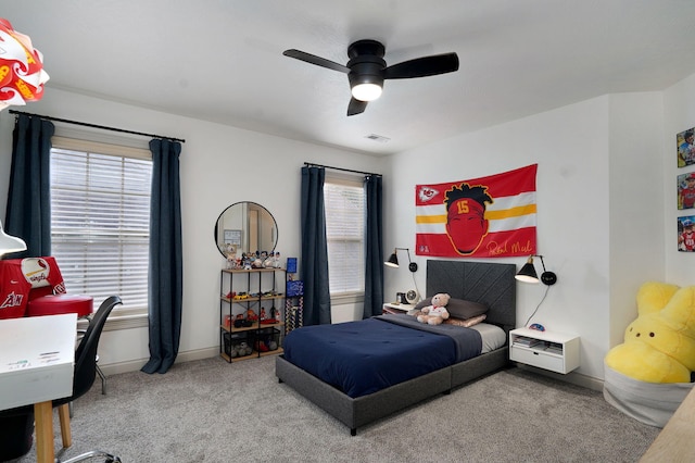 1421 N Rockingham Ave, Nixa, MO 65714 - bedroom with carpet floors and ceiling fan