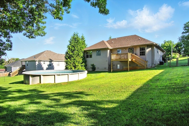 184 Crestwood Dr, Marshfield, MO 65706 - rear view of property featuring stairway and a deck