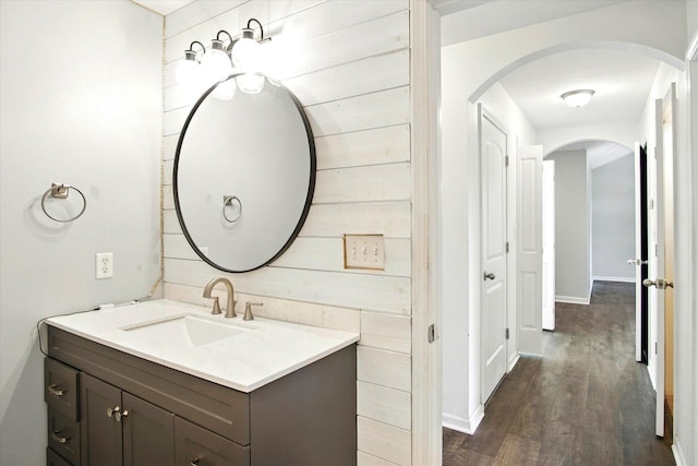 184 Crestwood Dr, Marshfield, MO 65706 - bathroom with vanity and wood finished floors