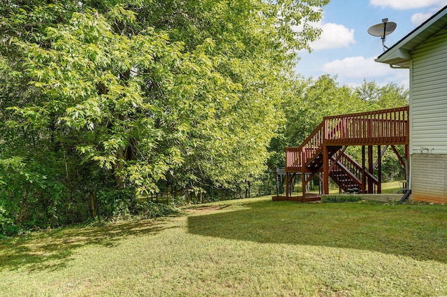 2001 S 16th Ave, Ozark, MO 65721 - view of grassy yard with stairs and a deck