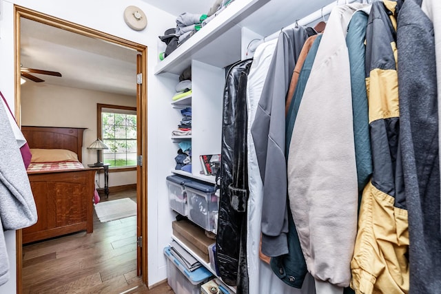 120 E Kennedy Blvd, Buffalo, MO 65622 - walk in closet featuring wood finished floors and a ceiling fan