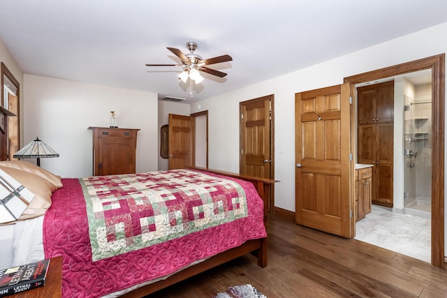 120 E Kennedy Blvd, Buffalo, MO 65622 - bedroom featuring light wood finished floors, a ceiling fan, and connected bathroom