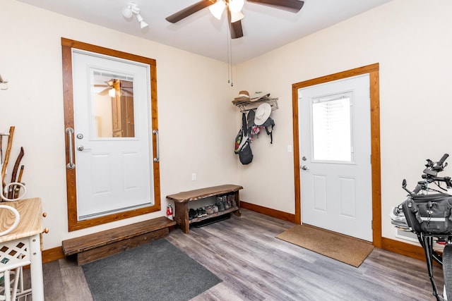 120 E Kennedy Blvd, Buffalo, MO 65622 - foyer entrance featuring wood finished floors and a ceiling fan