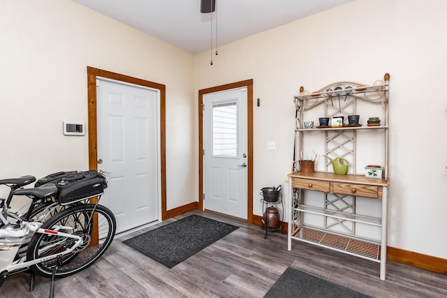120 E Kennedy Blvd, Buffalo, MO 65622 - foyer entrance featuring wood finished floors and a ceiling fan