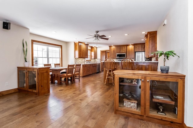 120 E Kennedy Blvd, Buffalo, MO 65622 - dining room featuring recessed lighting, a ceiling fan, and light wood-style flooring