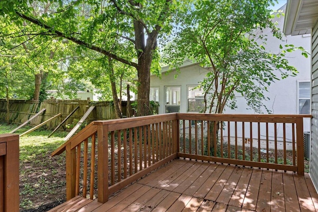 1156 W Lynn St, Springfield, MO 65802 - wooden terrace featuring a fenced backyard