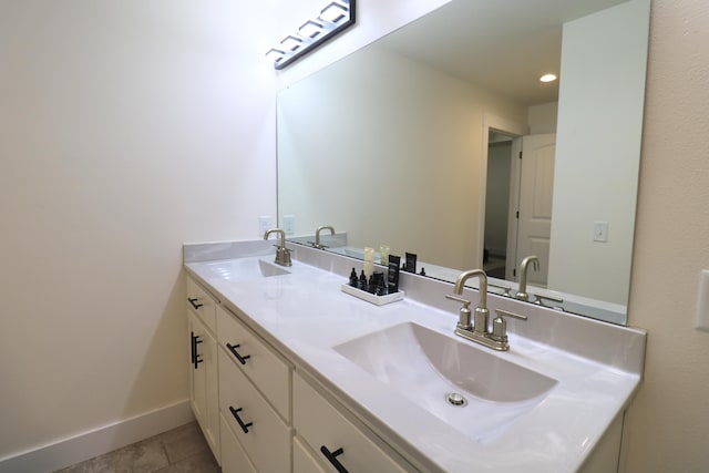 1224 S Mulberry Ave, Springfield, MO 65802 - full bathroom with double vanity and tile patterned floors