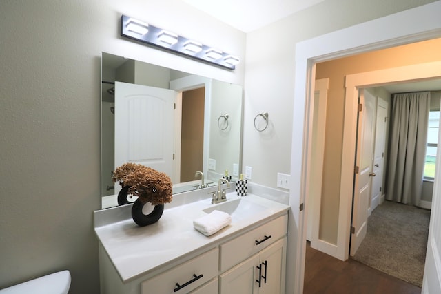 1224 S Mulberry Ave, Springfield, MO 65802 - bathroom featuring vanity and wood finished floors