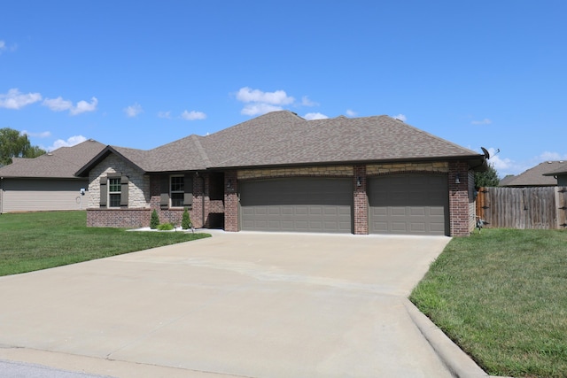 1224 S Mulberry Ave, Springfield, MO 65802 - view of front of property with brick siding, a garage, concrete driveway, and a shingled roof
