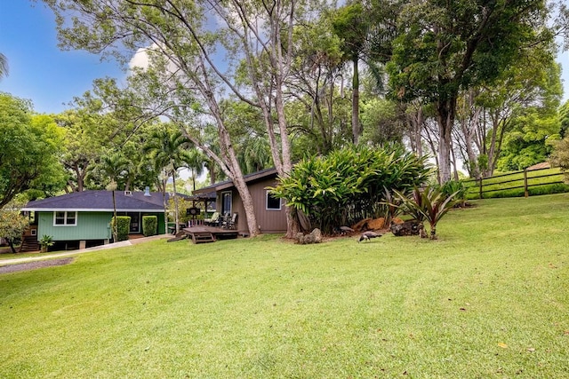 6281 Hauaala Rd Unit 2, Kapaa, HI 96746 - view of yard with a deck