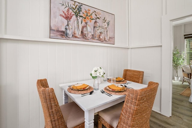 3821-B Ohuohu Rd, Koloa, HI 96756 - dining space with wood finished floors and a decorative wall