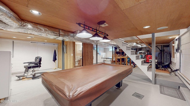 147 W Shore Rd, Shohola, PA 18458 - game room with billiards, recessed lighting, and concrete floors