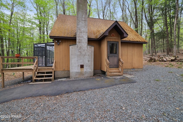 view of outdoor structure with entry steps