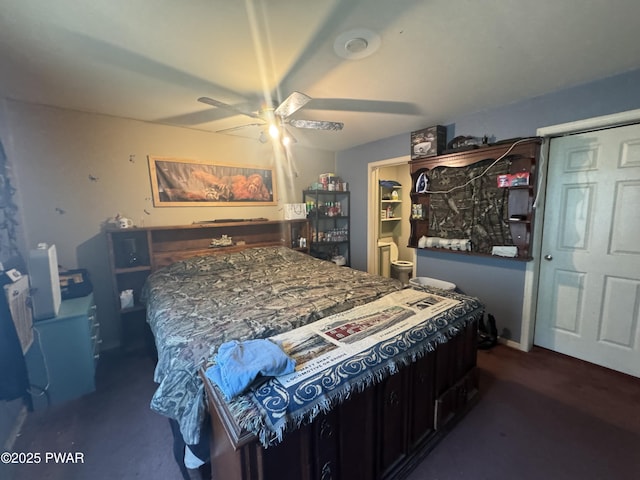 3205 Creamton Dr, Lake Como, PA 18437 - bedroom with ceiling fan and carpet