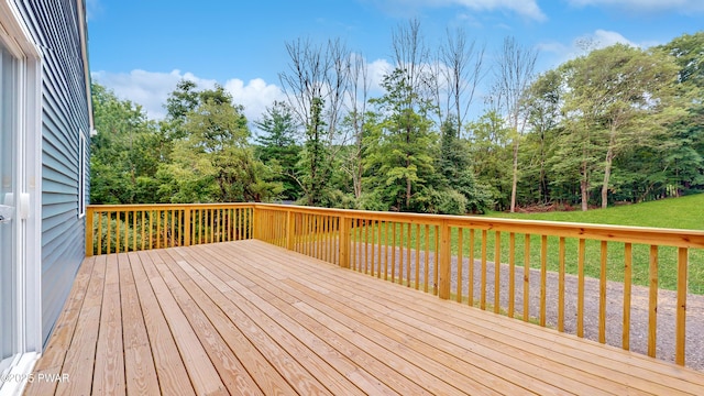 136 Heaters Hill Rd, Matamoras, PA 18336 - wooden deck featuring a yard