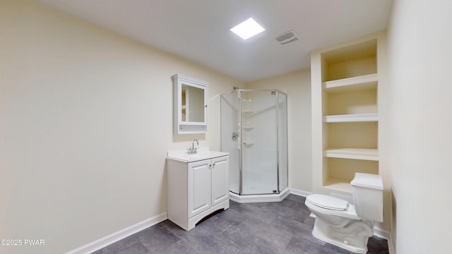 136 Heaters Hill Rd, Matamoras, PA 18336 - bathroom with a shower stall, vanity, and built in features