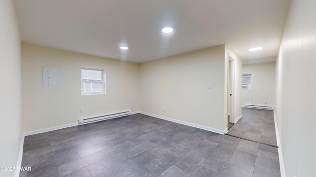 136 Heaters Hill Rd, Matamoras, PA 18336 - unfurnished room with baseboard heating, recessed lighting, and electric panel