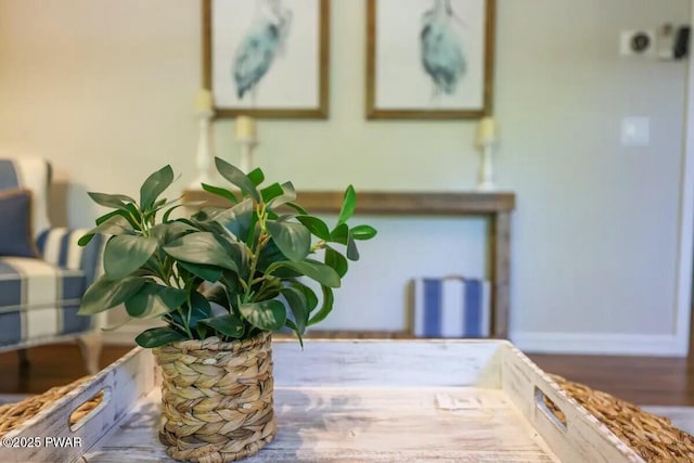 interior details with wood finished floors
