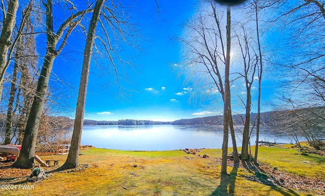 property view of water featuring a mountain view