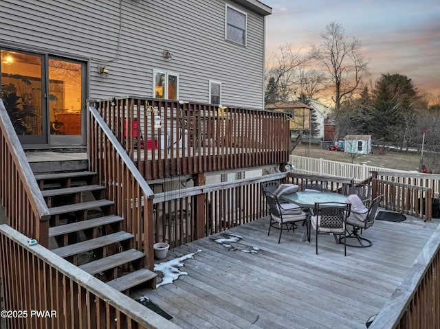 view of deck at dusk