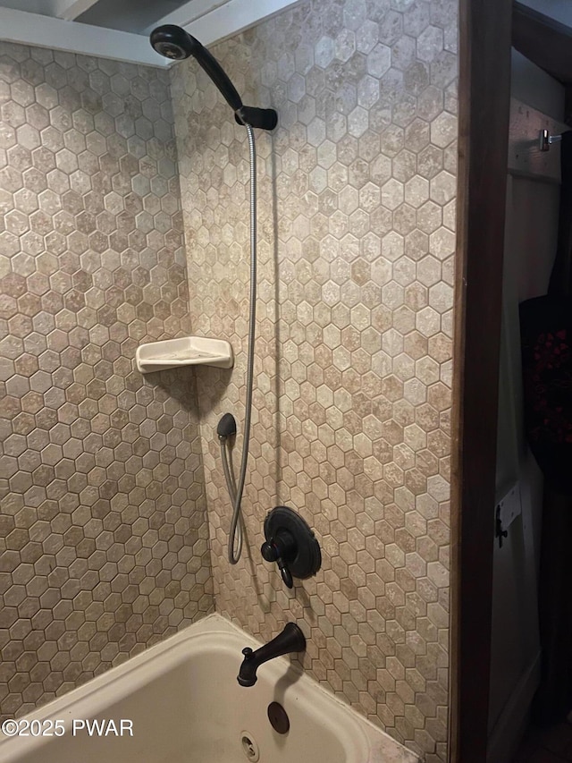 bathroom featuring bathing tub / shower combination