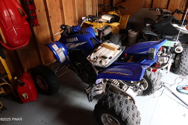 143 Heritage Dr, Lackawaxen, PA 18435 - garage featuring wood walls